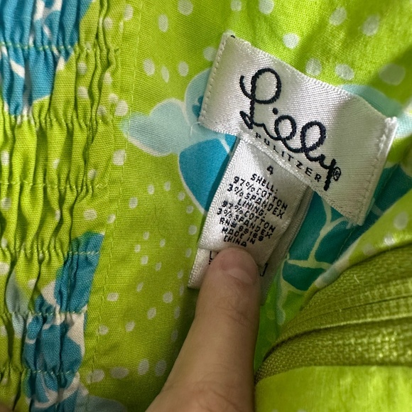 Vtg Lilly Pulitzer White Label Green & Blue Sea Turtle Print Strapless Dress - Picture 6 of 7